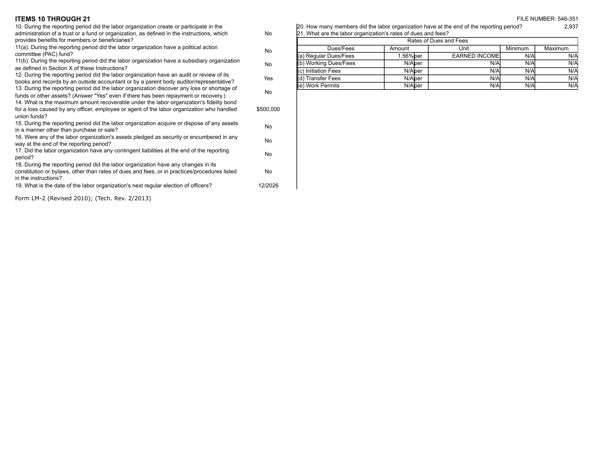 Teamsters Local 2750 2025 LM-2, page 2