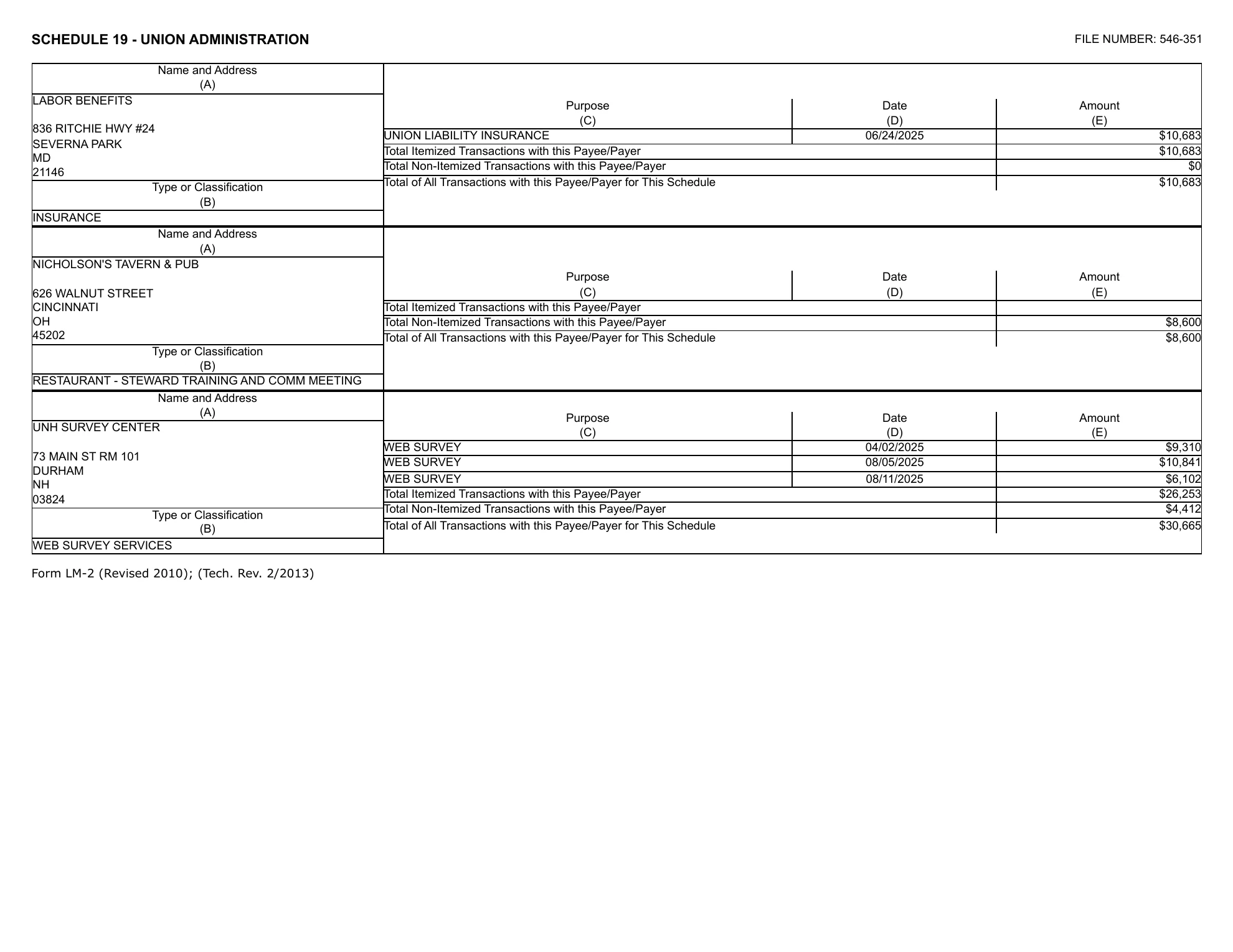 Teamsters Local 2750 2025 LM-2, page 31