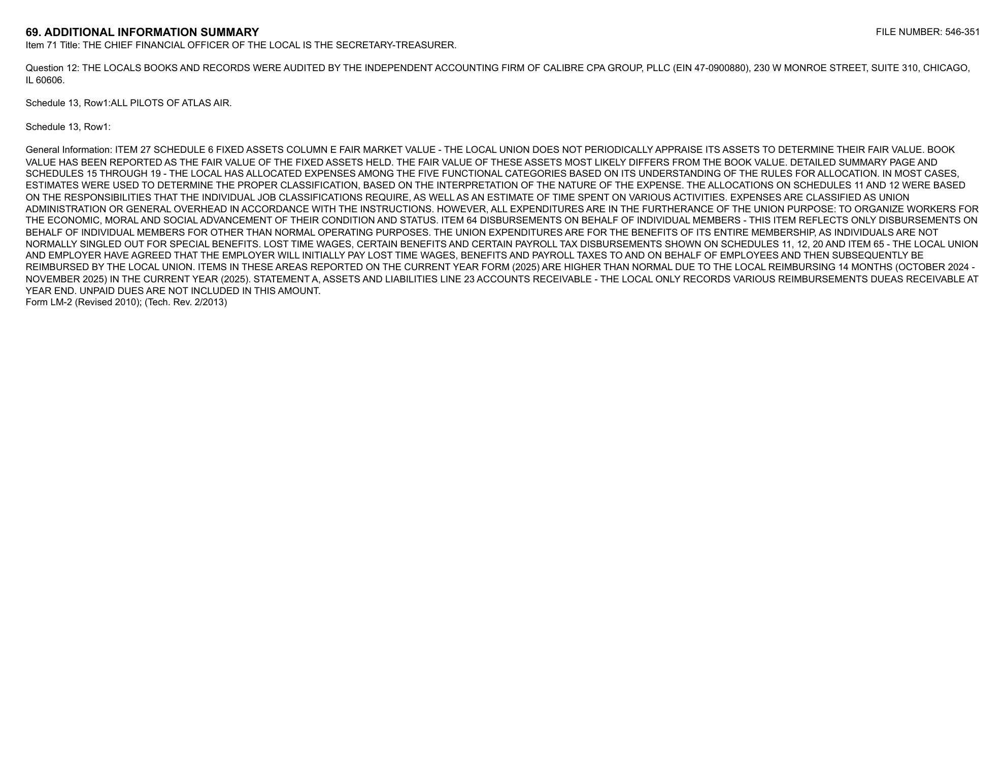 Teamsters Local 2750 2025 LM-2, page 33